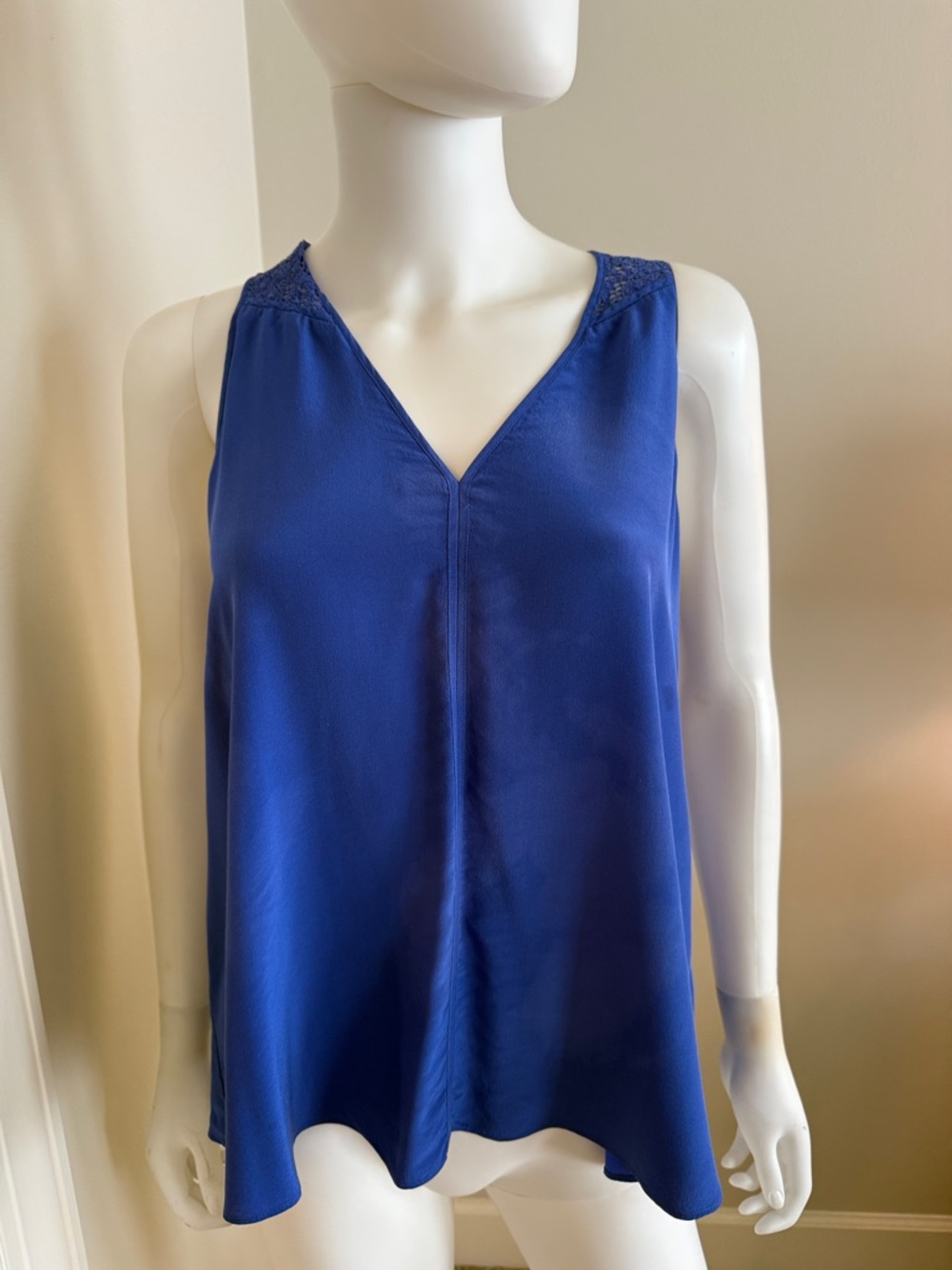 Rebecca Taylor Royal Blue V-Neck Sleeveless Top